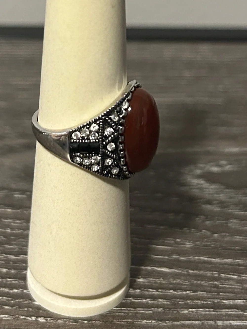 Genuine Stone and Marcasite ring size 9